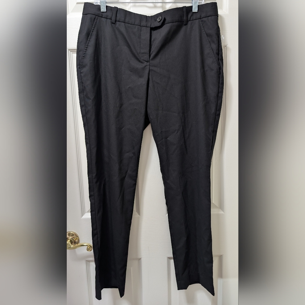 NWT Theory Cerlyn Wool Pants Size 12 Black Slim Cut